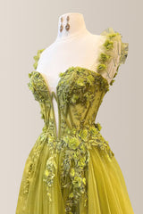 Attractive A-Line Lace Up Long Glitter Tulle Prom Dress with Appliques