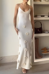 Stunning Mermaid Spaghetti Straps Lace Up Long Party Dress with 3D Flowers