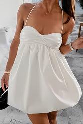 Short Mini A-Line Spaghetti Straps Little white Graduation Dress