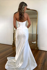 Sage Green Sweetheart Mermaid Long Satin Prom Party Dress