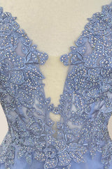 Stunning A-Line Spaghetti Straps Lace Up Long Tulle Prom Dress with Appliques