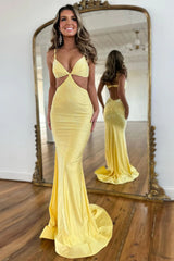 Stylish Glitter Mermaid Spaghetti Straps Keyhole Back Beaded Prom Dress