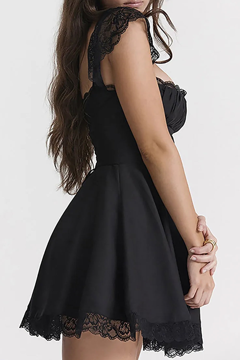 Cute A-Line Lace Cap Sleeves Little White Graduation Dress
