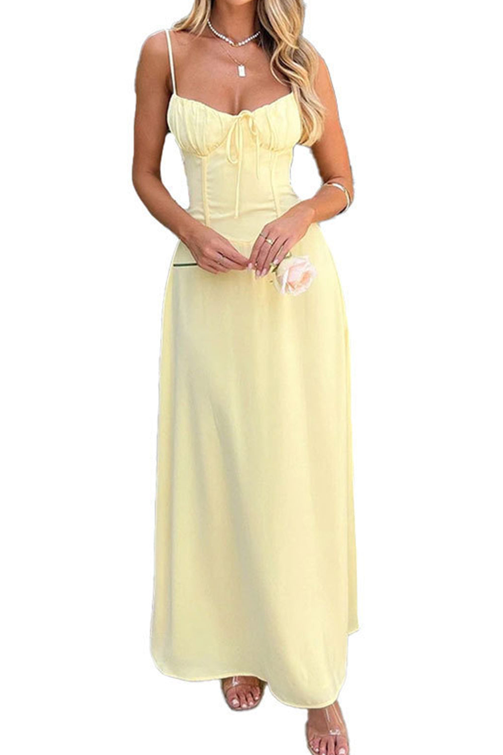 White Elegant Spaghetti Straps Zipper Back Tea Length Graduation Dress