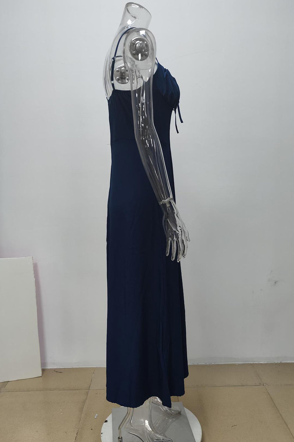 White Elegant Spaghetti Straps Zipper Back Tea Length Graduation Dress