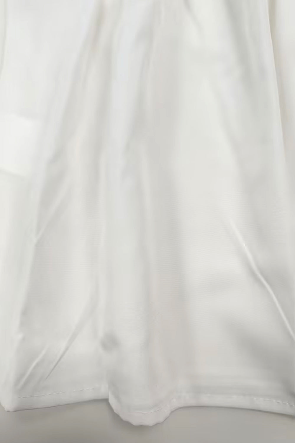 Chic White A-Line Tie Spaghetti Straps Tea Length Graduation Dress