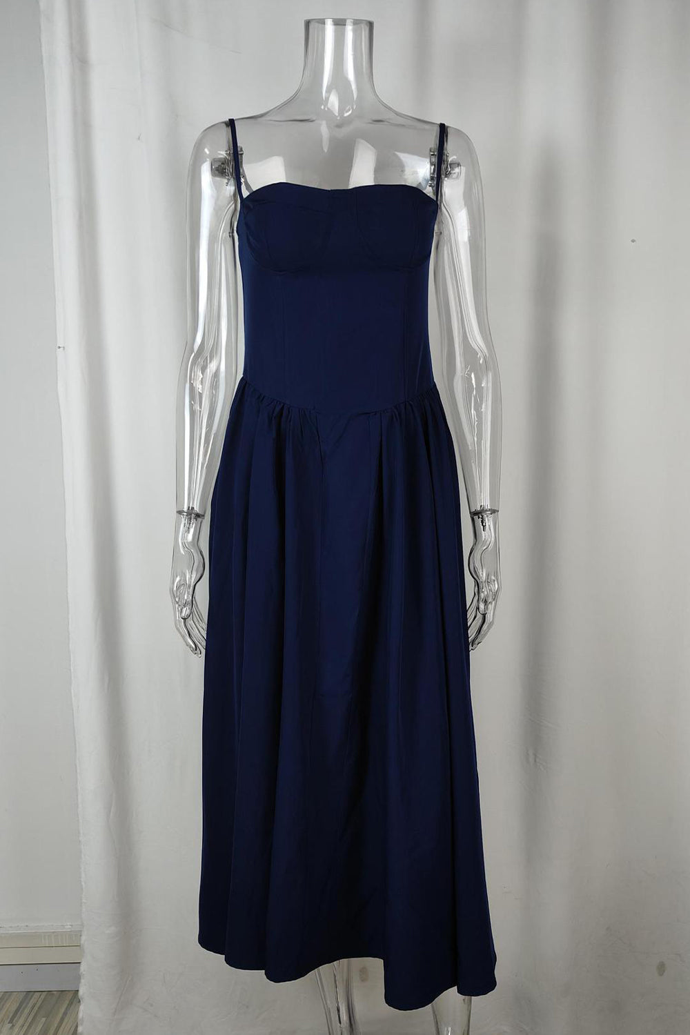 Vintage Tea Length Spaghetti Straps A-Line Graduation Party Dress
