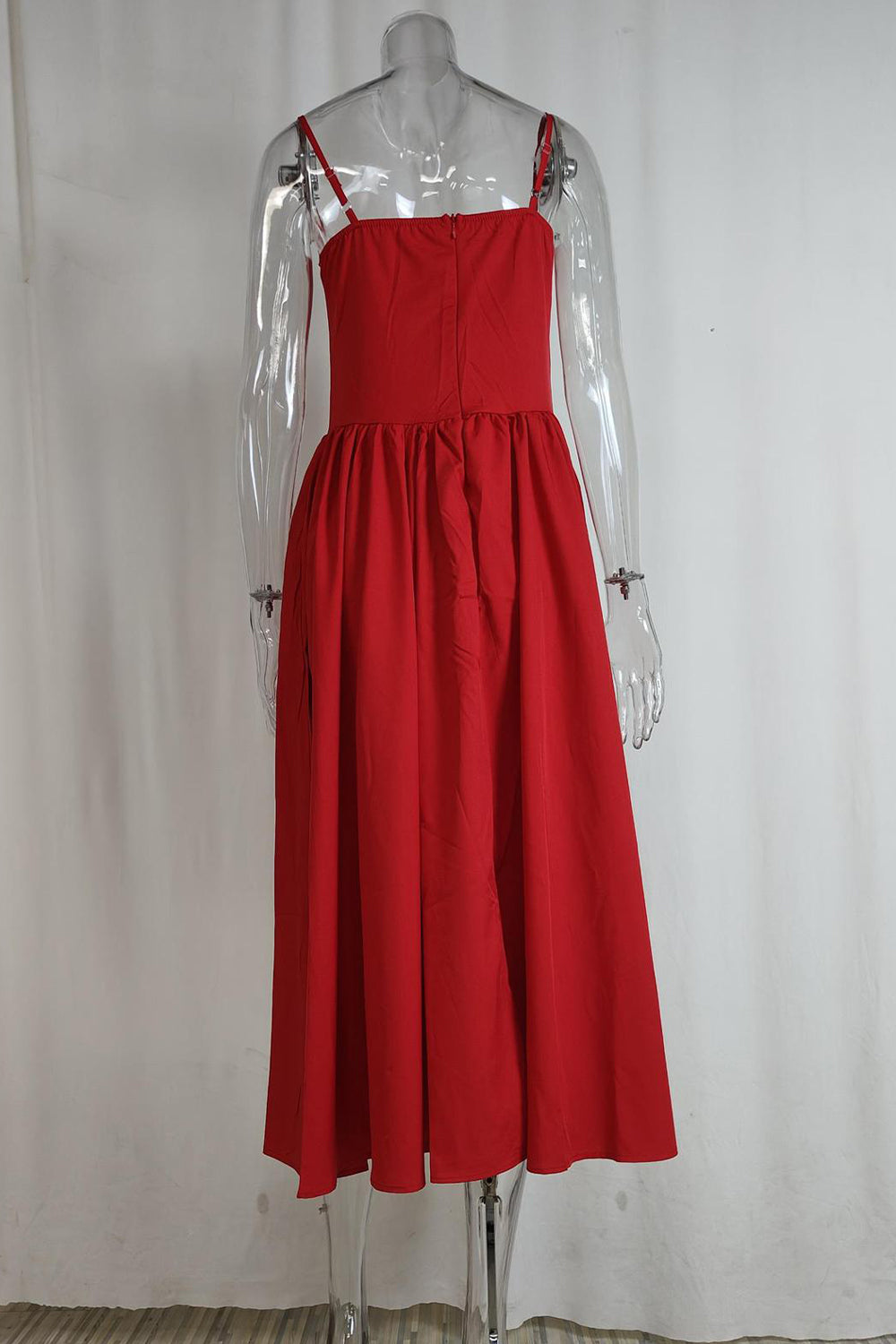 Vintage Tea Length Spaghetti Straps A-Line Graduation Party Dress