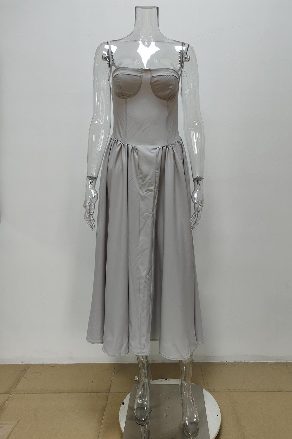 Vintage Tea Length Spaghetti Straps A-Line Graduation Party Dress