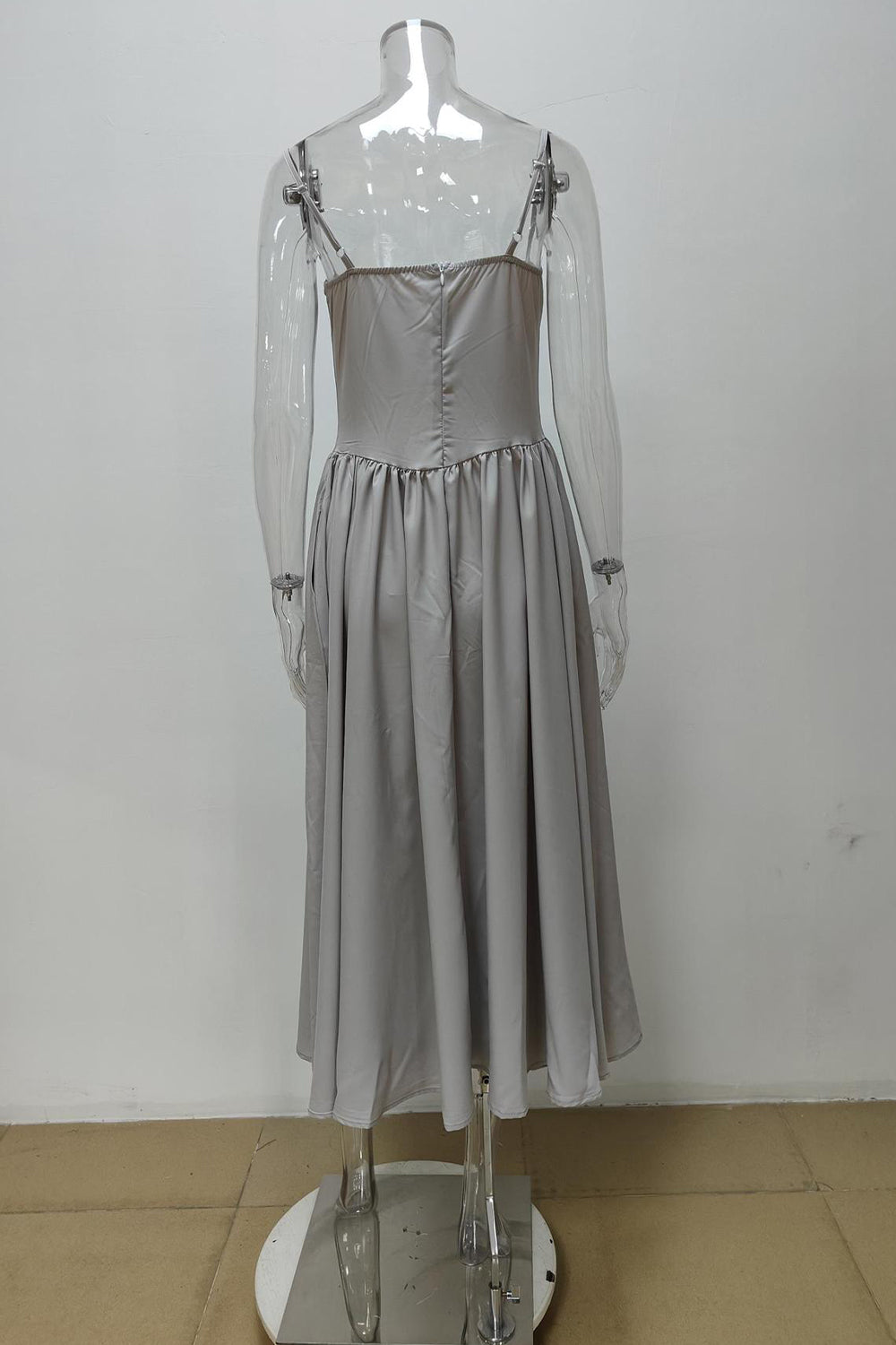 Vintage Tea Length Spaghetti Straps A-Line Graduation Party Dress