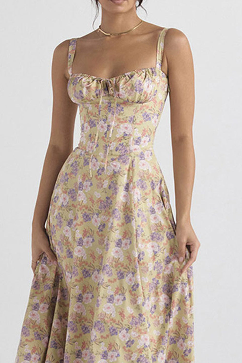 Stunning Tea Length Square Neck A-Line Graduation Party Dress with Slit