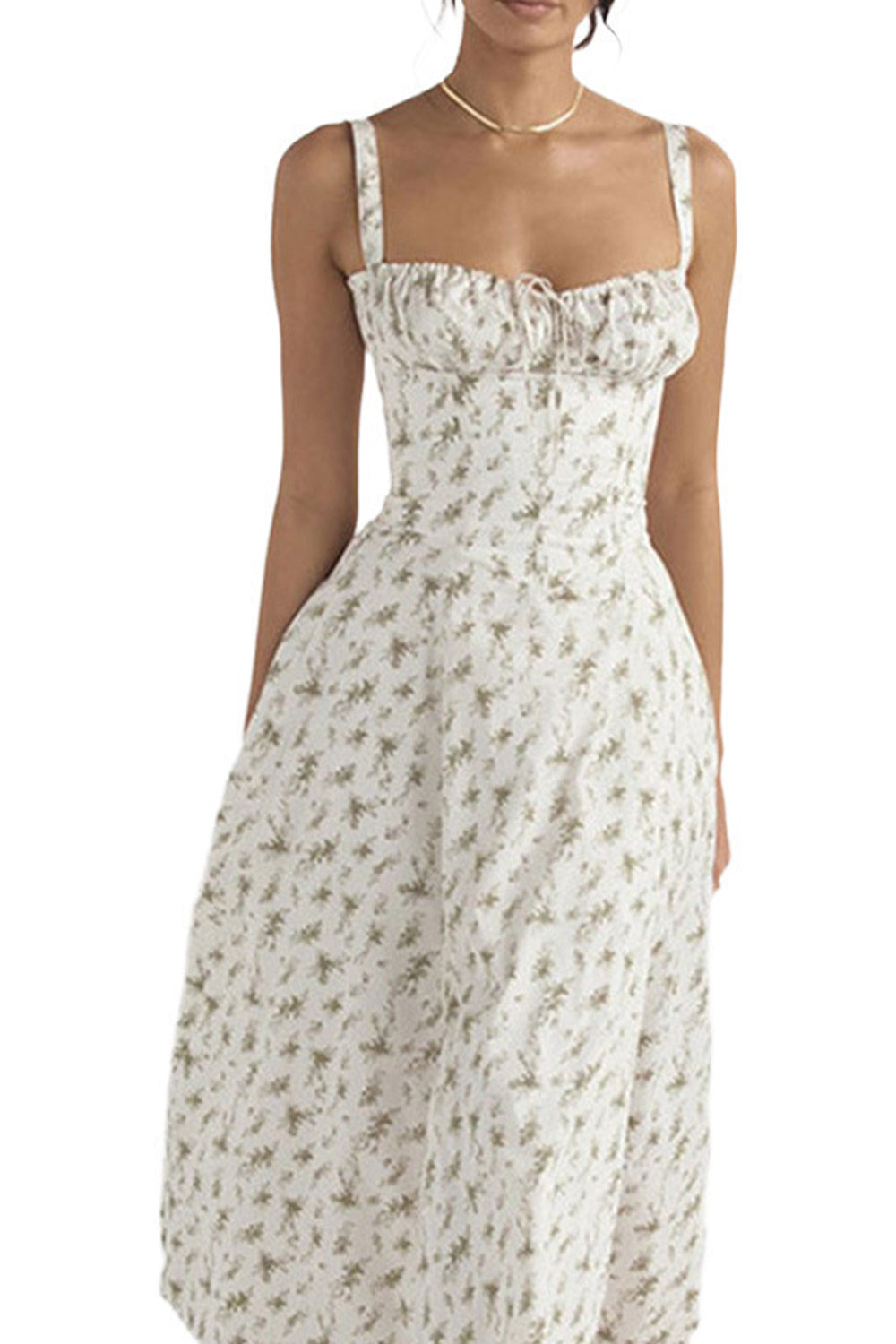 Stunning Tea Length Square Neck A-Line Graduation Party Dress with Slit