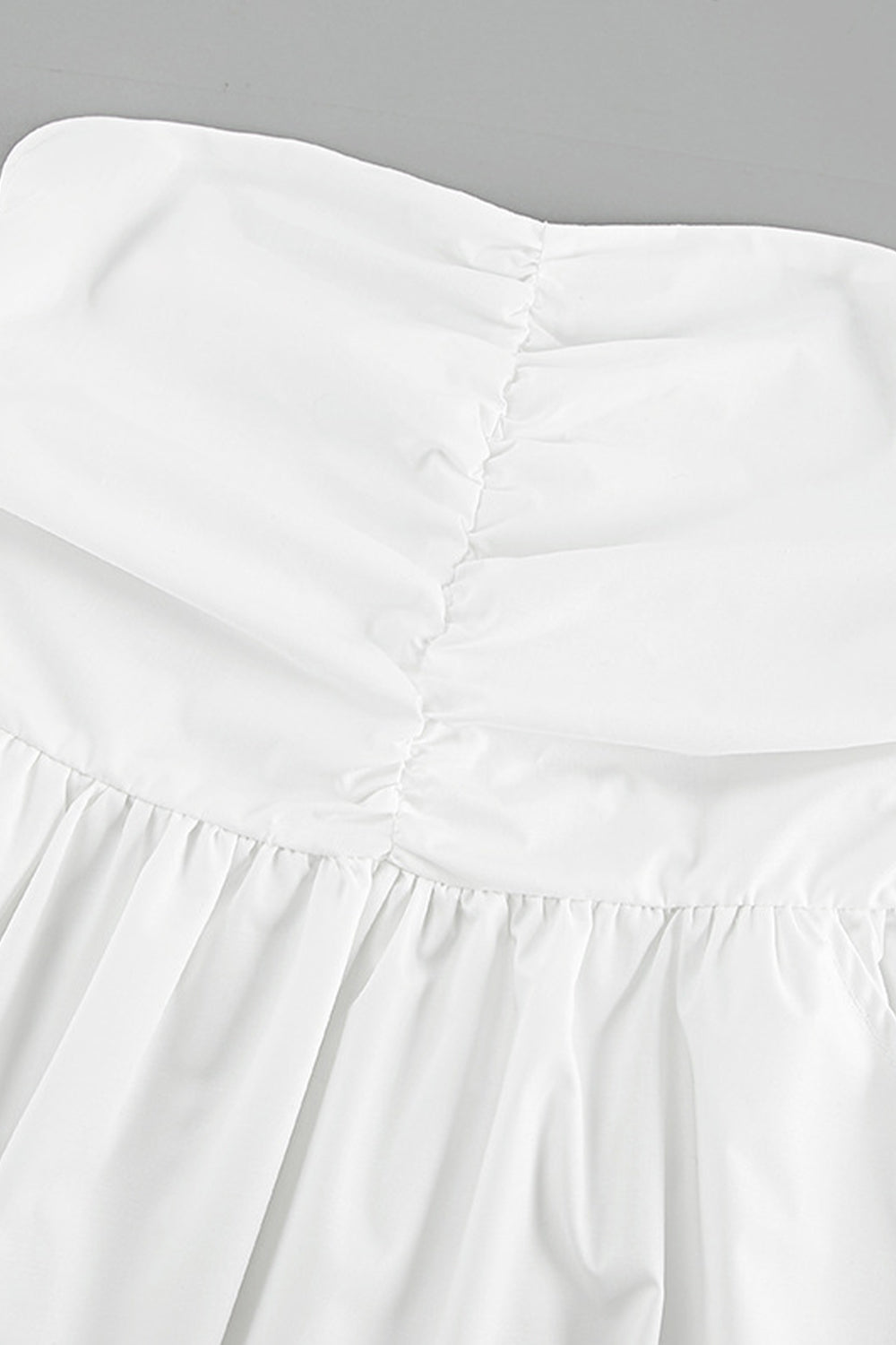 Stylish Strapless A-Line White Mini Graduation Dress with Pockets
