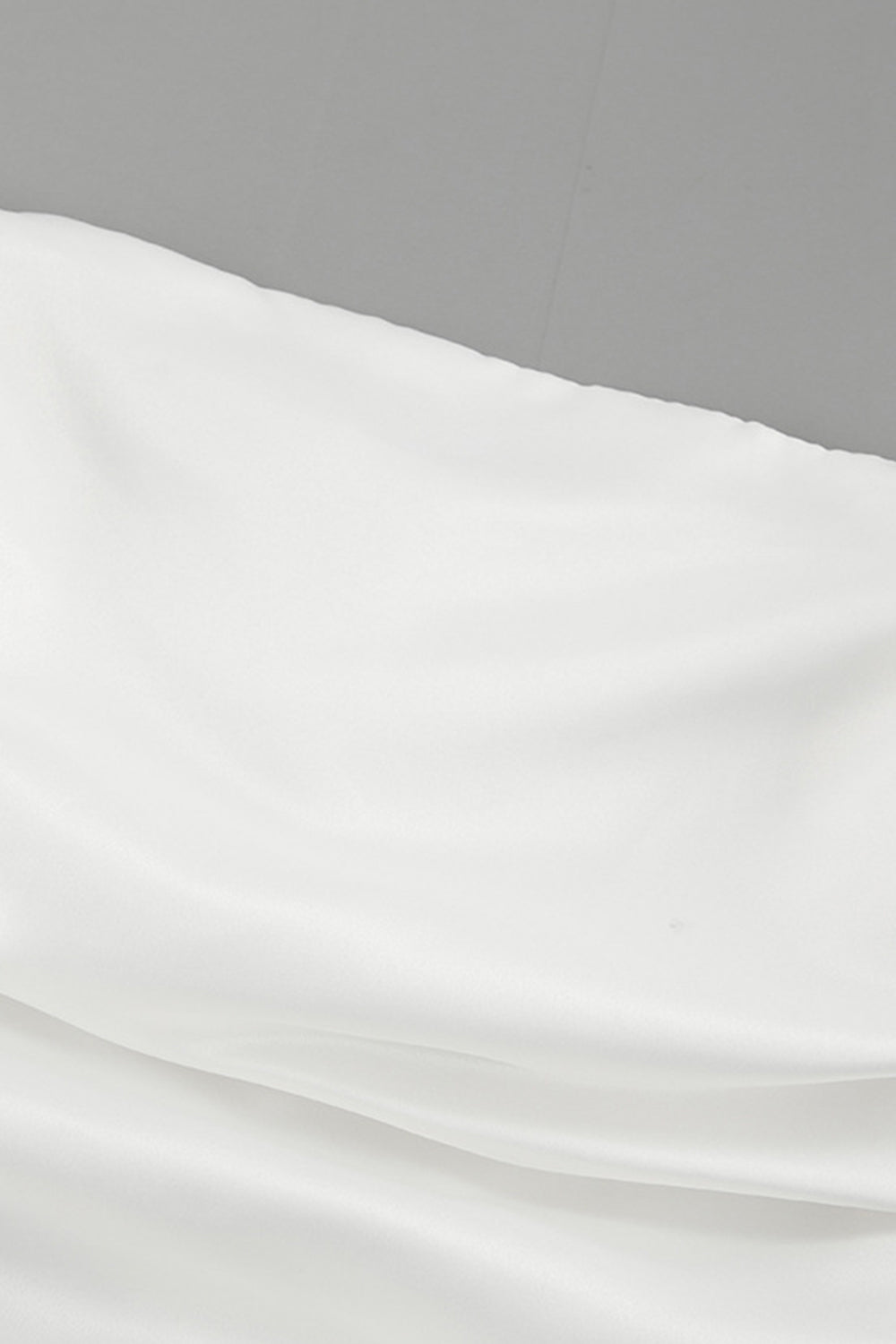 Simple A-Line Strapless Mini Satin White Graduation Dress