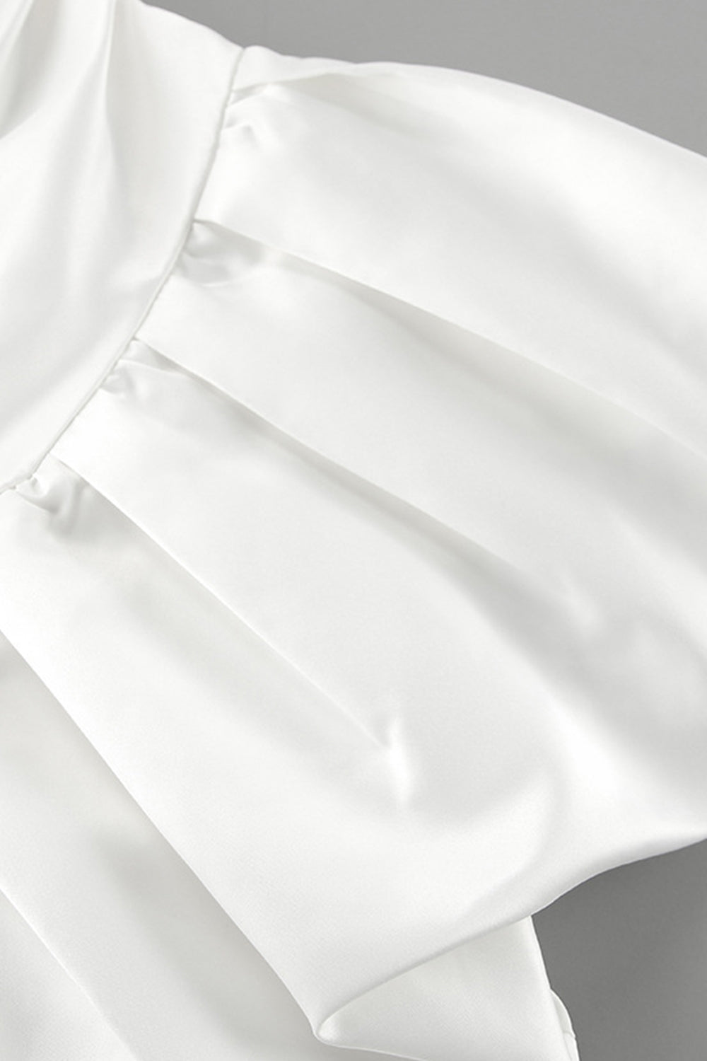 Simple A-Line Strapless Mini Satin White Graduation Dress