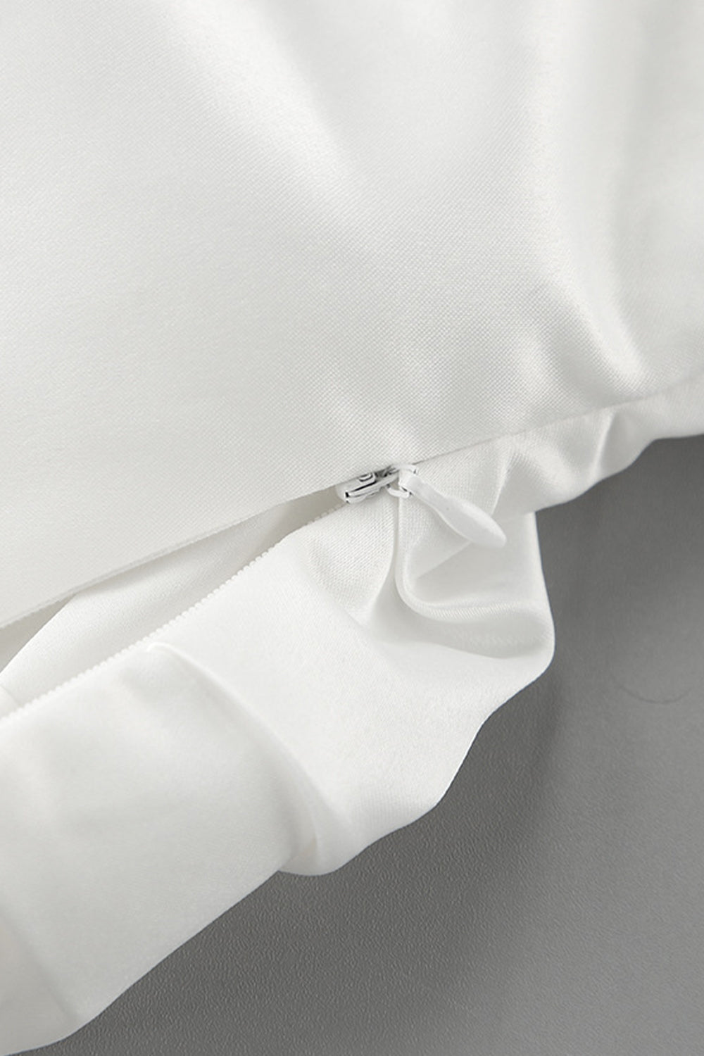 Simple A-Line Strapless Mini Satin White Graduation Dress