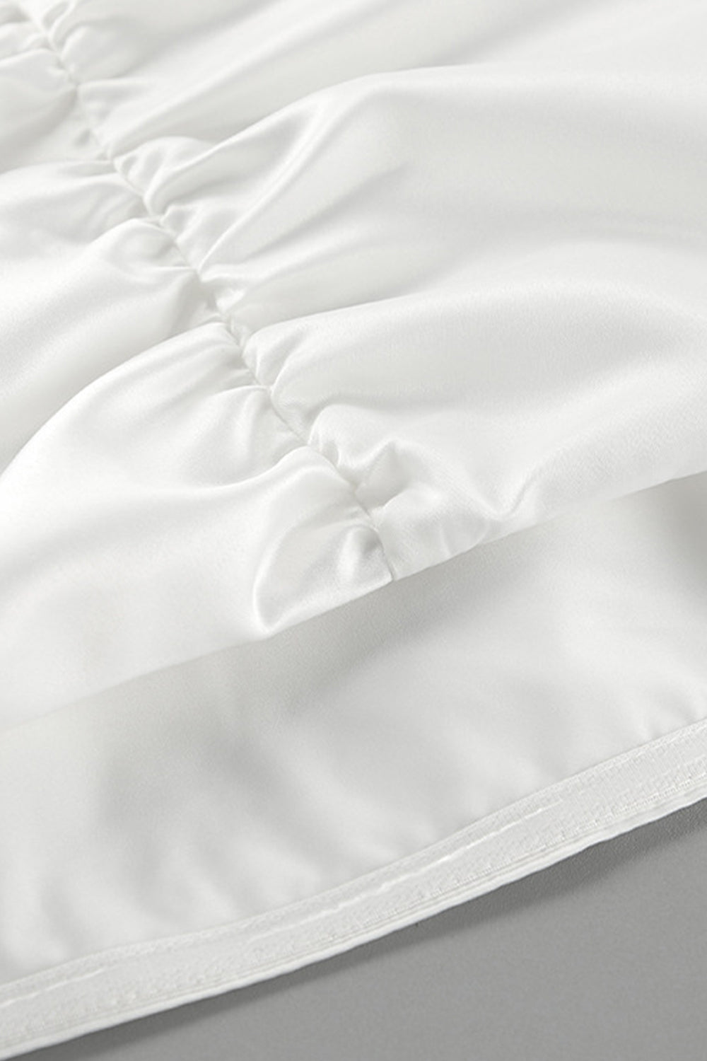 Simple A-Line Strapless Mini Satin White Graduation Dress