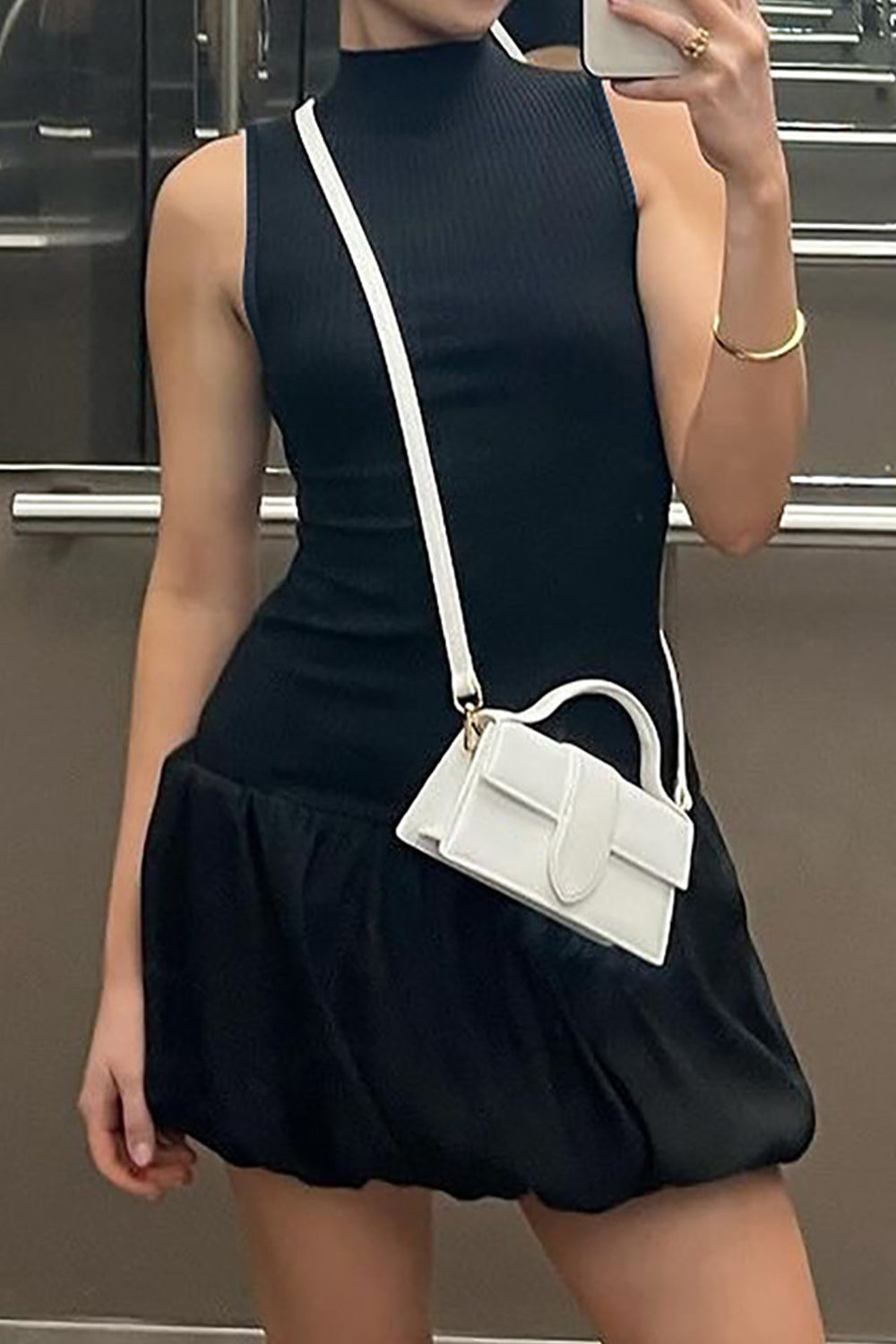 Cute A-Line Sleeveless Keyhole Back White Mini Graduation Dress