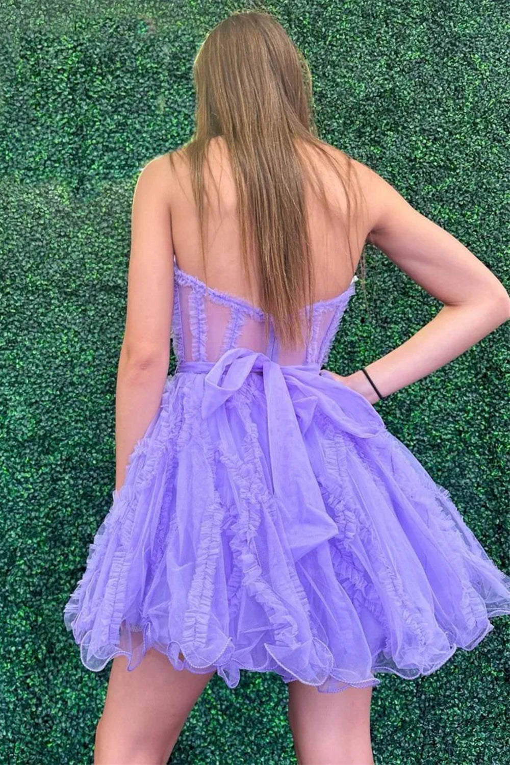 Pretty Tulle Sweetheart A-Line Short Party Dress with Ruffles
