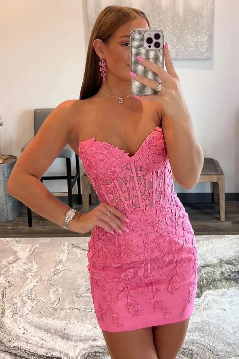 Charming Mermaid Sweetheart Lace Up Short Homecoming Dress with Appliques