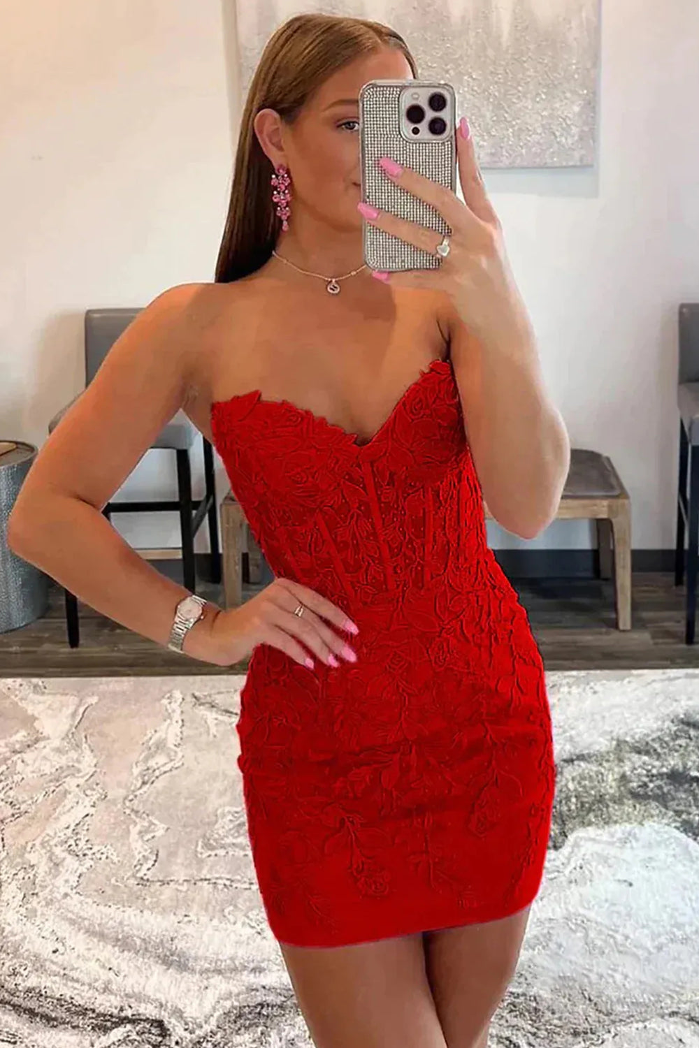 Charming Mermaid Sweetheart Lace Up Short Homecoming Dress with Appliques