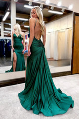 Sexy Open Back Glitter Mermaid Long Corset Beaded Prom Dress