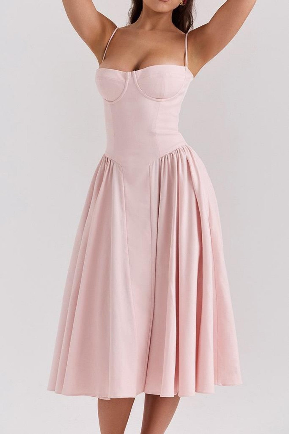 Vintage Tea Length Spaghetti Straps A-Line Graduation Party Dress